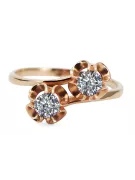 Ring Vintage Cyrkonia Originálny vinobranie 14K produkt s ružovým zlatom VRC266